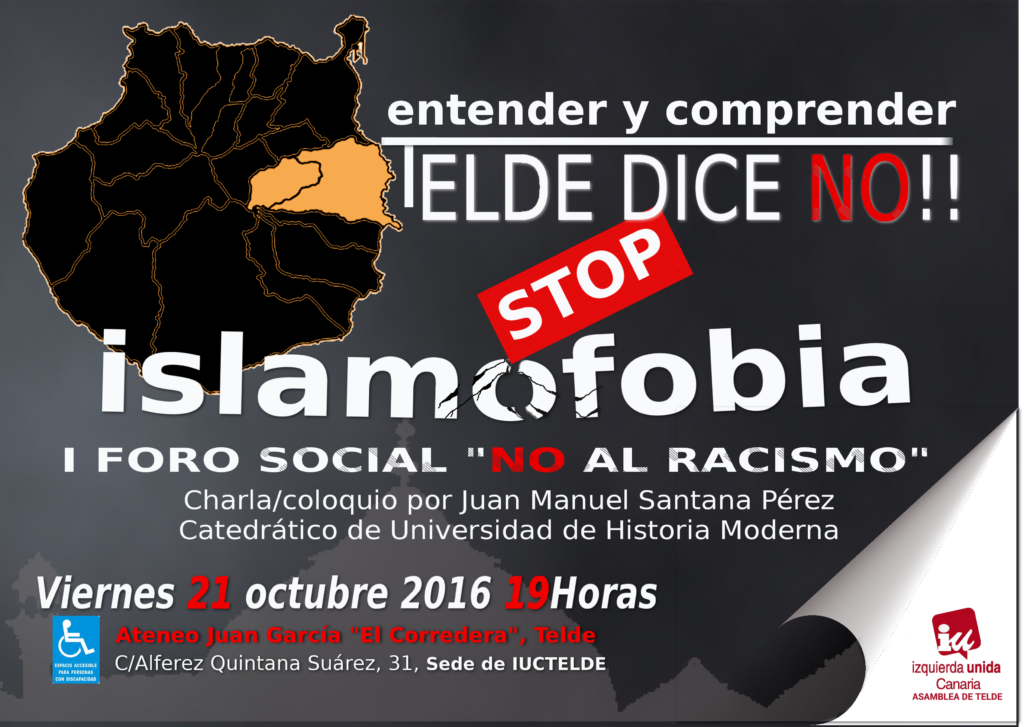 Izquierda Unida Canarias Telde, nos invita al I Foro «No al racismo»